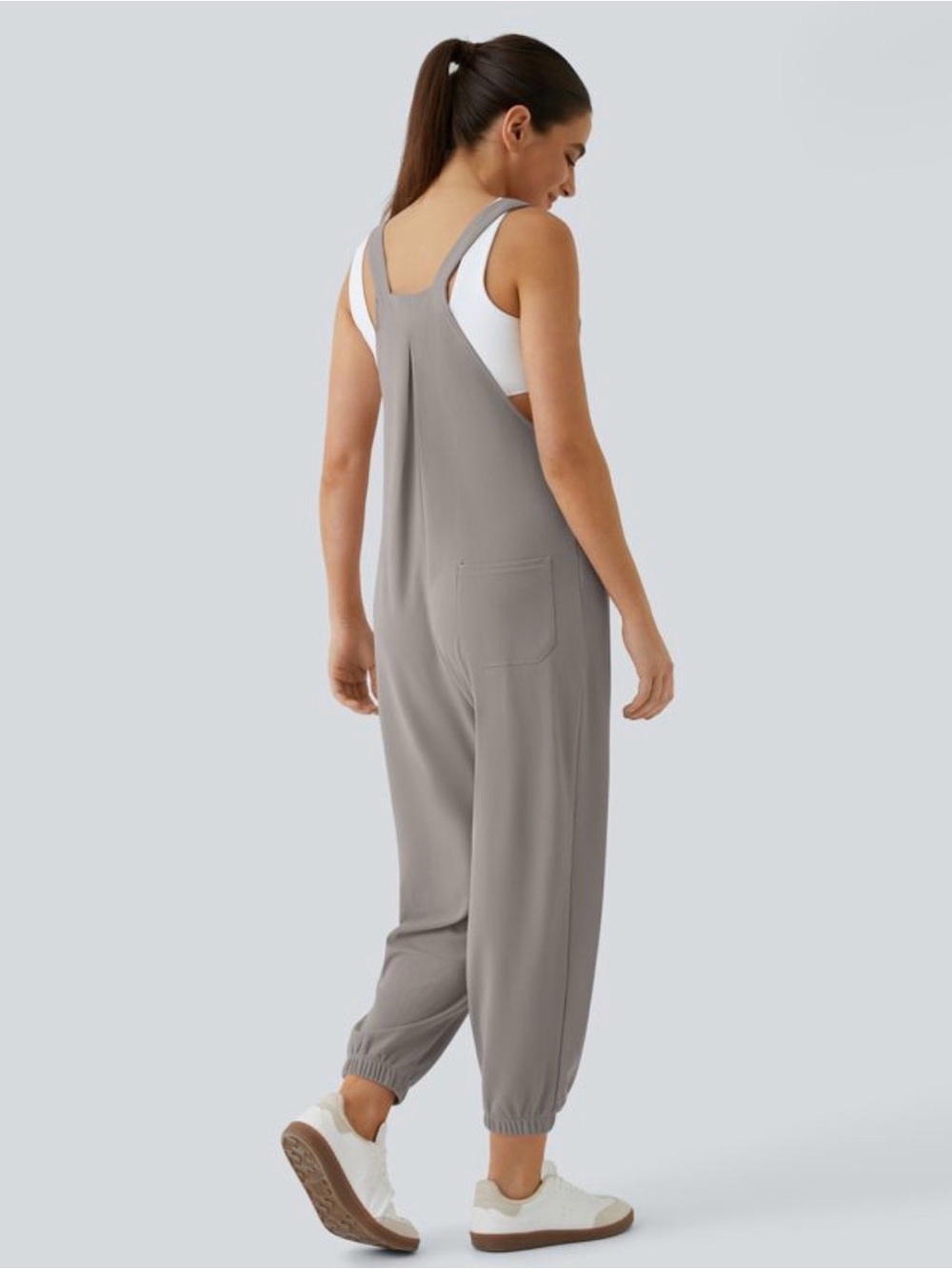 NEW! Halara Pockets Waffle Casual Jogger Overalls in Mink Ash Size S - Picture 2 of 14